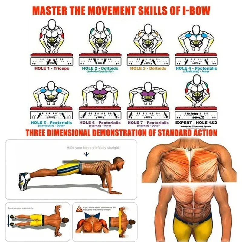 Multi-Function Color-Coded Push-Up Board System