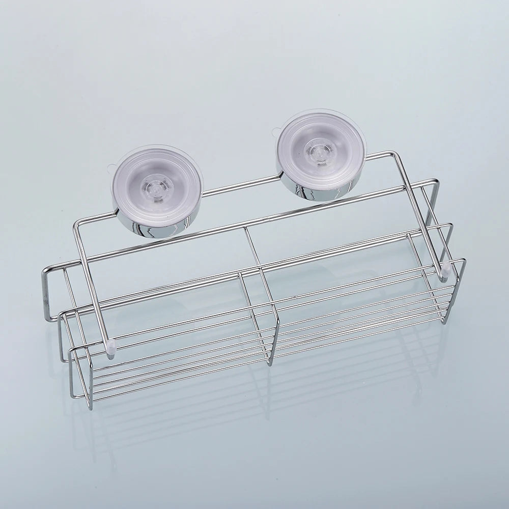Drill-Free Suction Shower Caddy – Stainless Steel