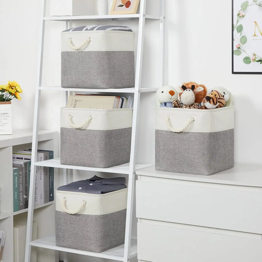 Cube Storage Bins 11 x 11 Fabric Storage Baskets Storage Cubes Baskets for Gift Empty, Cube Organizer Bins Cloth Basket