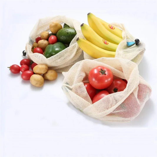 vegetable fruit bag,storage bag Reusable Produce Bags,Eco-Friendly,100% Organic Cotton Mesh Bags , Bio-degradable Kitchen