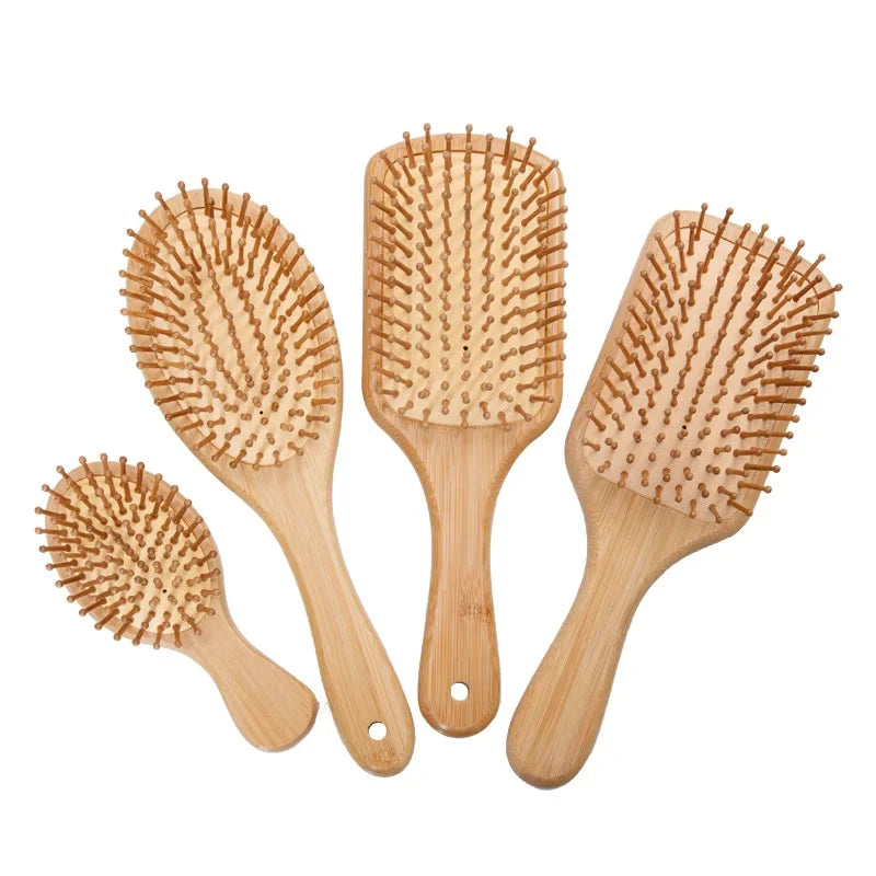 Bamboo Hair Brush Women Styling Hair Comb Hairbrush Wide Teeth Bamboo Combs for Hair Smooth Massage Scalp Brush Barber Comb