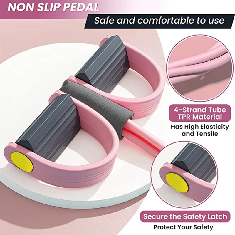 4-Tube Natural Rubber Pedal Tension Resistance Band