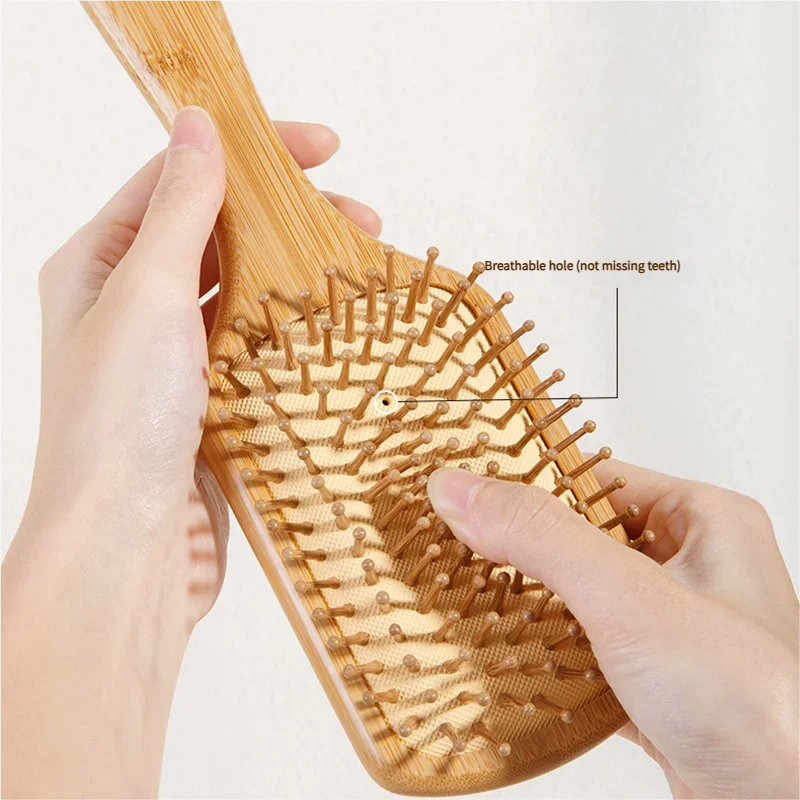 Bamboo Hair Brush Women Styling Hair Comb Hairbrush Wide Teeth Bamboo Combs for Hair Smooth Massage Scalp Brush Barber Comb