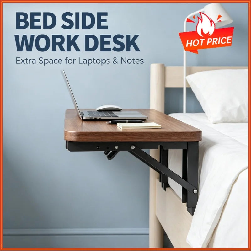 Bedside Shelf for Bed Bunk Bed Shelf/ Caddy for Top Bunk, Clip On Nightstand Tray,Cup Holder for Table Storage Space Save