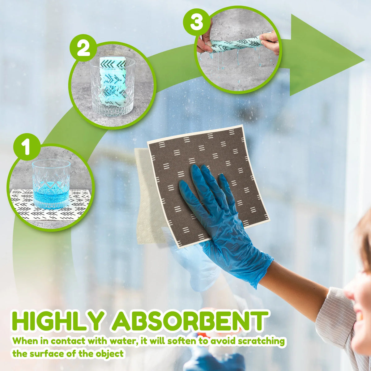 Dish Towels Kitchen Cellulose Cotton Cleaning Cloths Absorbent Swedish Rags Soft Reusable Wet Dry Household Dishcloths