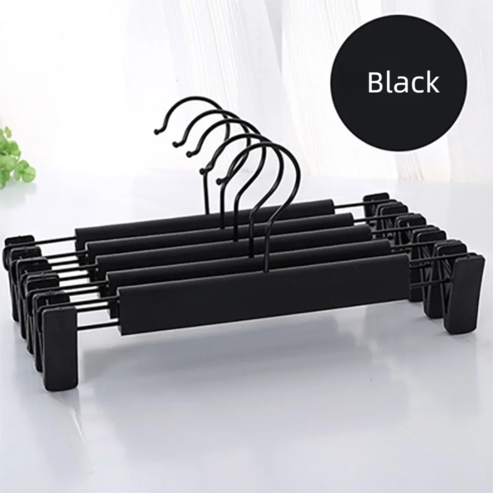 5Pcs Adjustable Pants Hangers with Clips Seamless Non-Slip Trousers Hanger Space Saving Hanging Hook Clothes Hangers for Pants