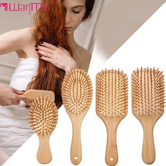 Bamboo Hair Brush Women Styling Hair Comb Hairbrush Wide Teeth Bamboo Combs for Hair Smooth Massage Scalp Brush Barber Comb