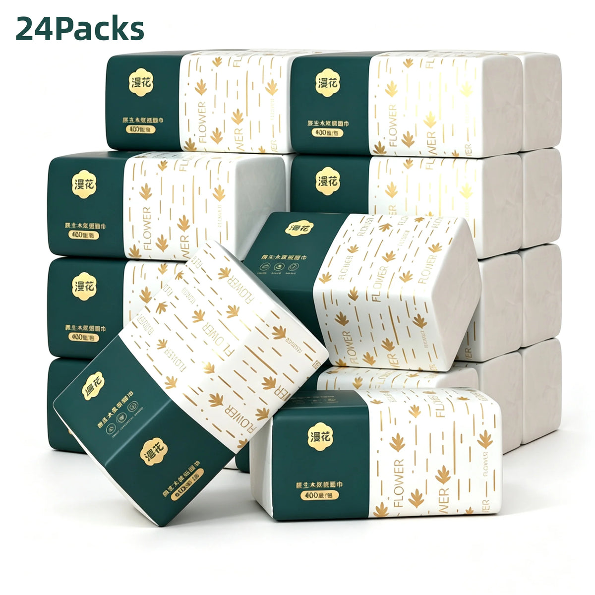 4/12/24Bulk Pack Paper Towels 4-Ply Soft Strong No Fluorescent Virgin Wooden Pulp Facial Tissue Bathroom Office Daily Napkins