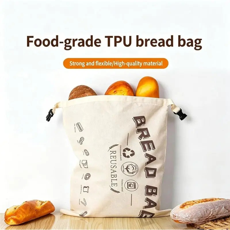 Reusable Beeswax Bread Bags(2-Pack), Reusable Food Storage Wraps In Cotton-Perfect For Sourdough Homemade Bread