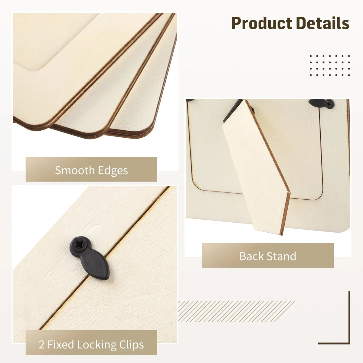 12Pcs/Set Unfinished Wooden Photo Frames Craft Frames Set Paintable Picture Frame For DIY Projects School Crafts Home Decoration
