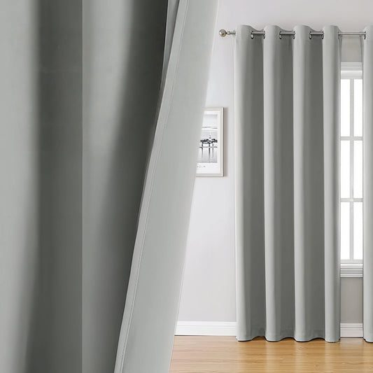 Blackout Thermal Curtains with Inner Lining, Noise Reduction Drapes for Bedroom Balcony Window, Thickened Privacy Shades