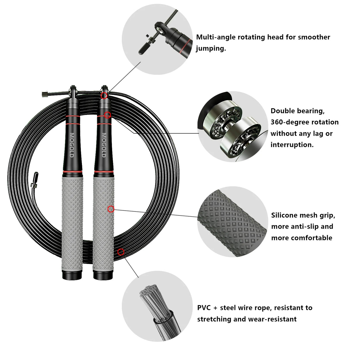 Adjustable Fitness Skipping Rope for Cardio Training