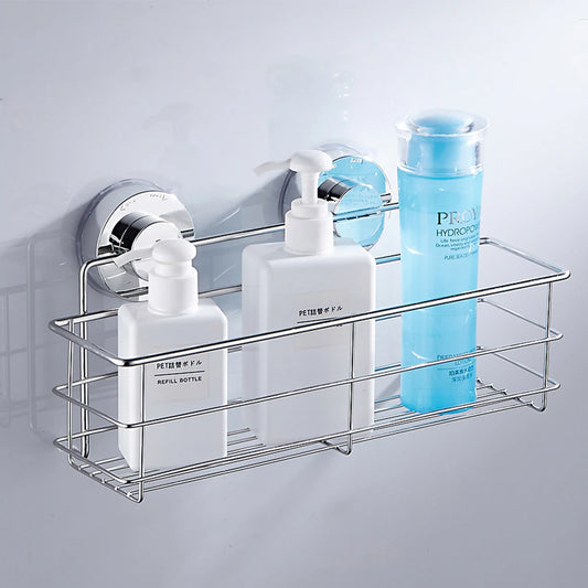 Drill-Free Suction Shower Caddy – Stainless Steel